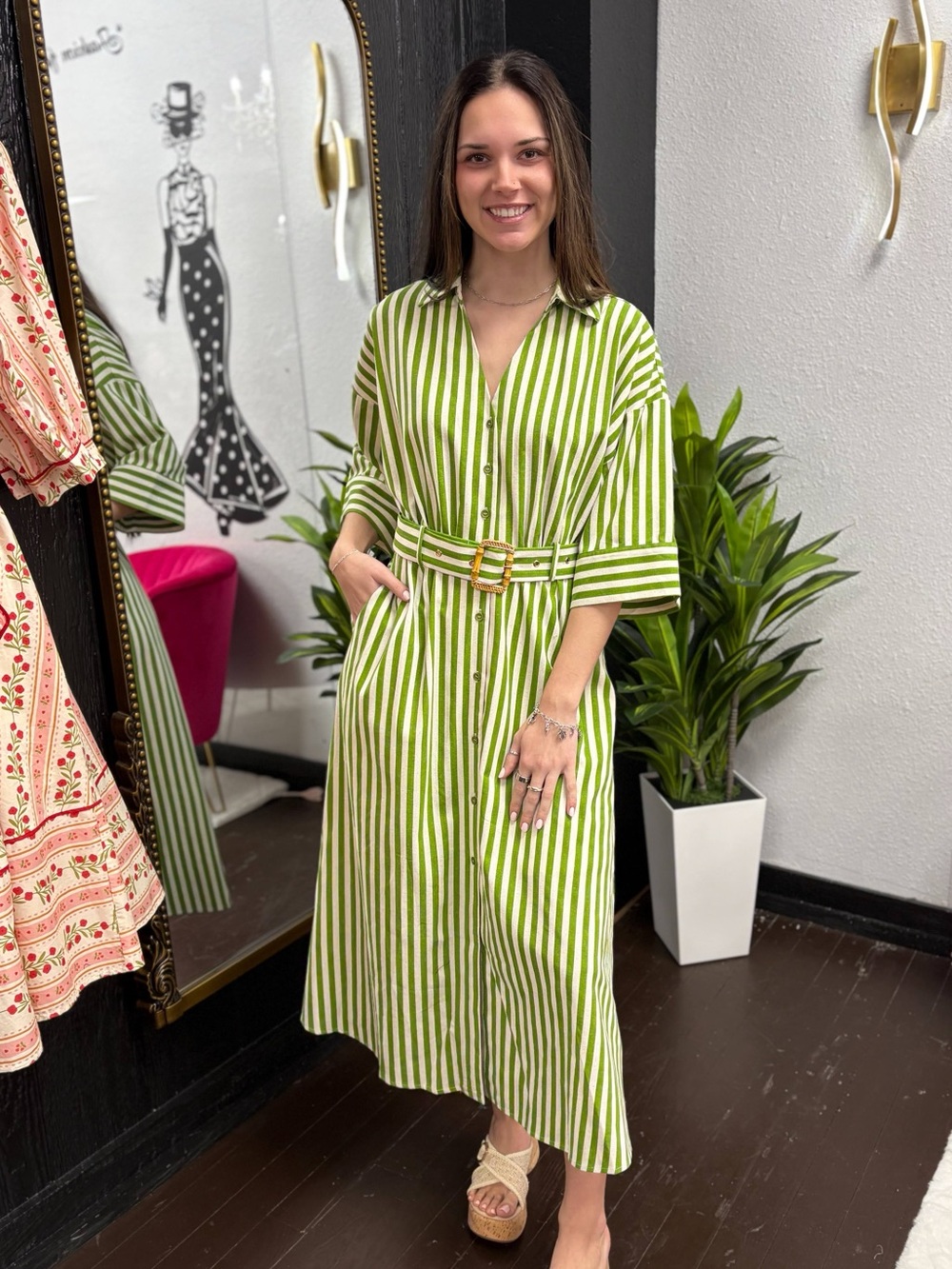The Coastal Stripe Midi